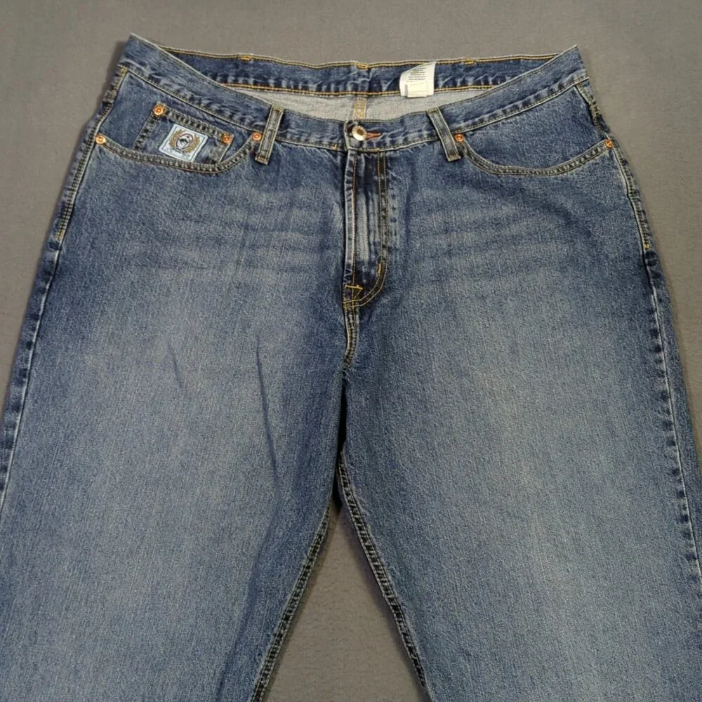 Cinch Jeans Mens 40x34 Fits 39x33 Blue Western Denim White Label Straight Cowboy